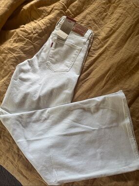 Levi's White Wide-Leg High-Rise Jeans